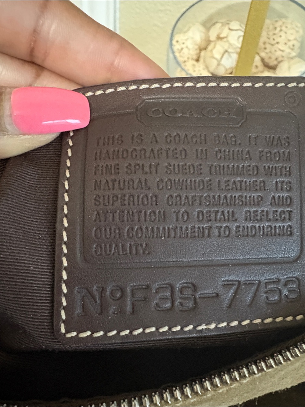 Coach Hamptons Demi Suede Baguette Shoulder Bag - Picture 4 of 6